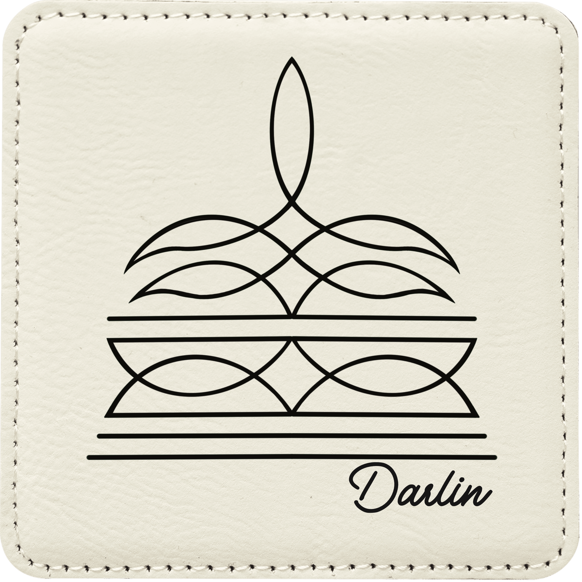 Boot stitch Darlin leatherette coaster