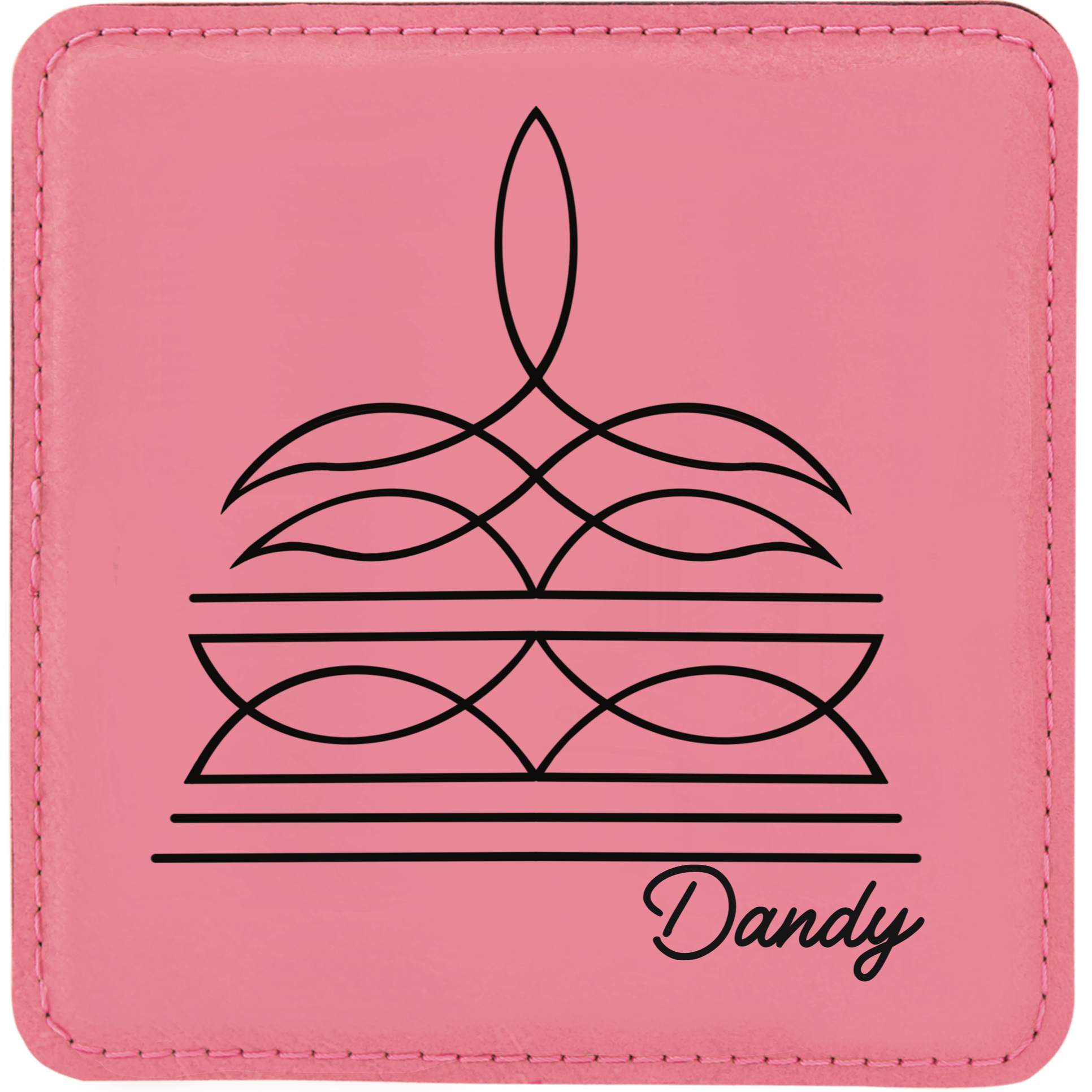 Boot stitch Dandy leatherette coaster