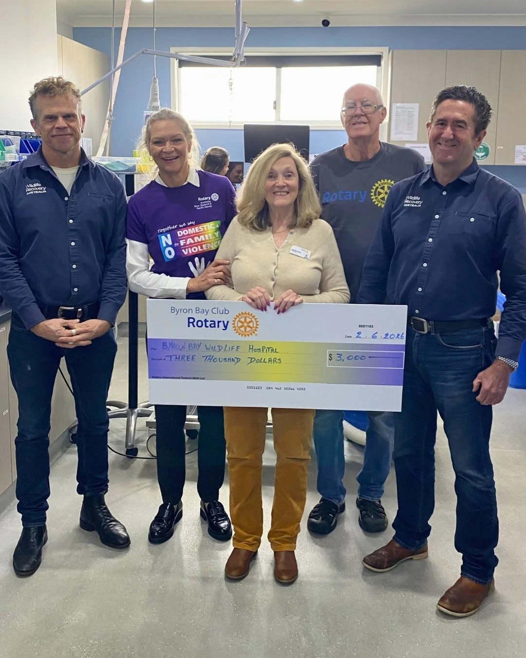 We would like to extend a big THANK YOU 🙏 to Byron Bay Rotary Club!

Thanks to their incredible fundraising efforts, they raised $3000 🤩 to help us continue treating and caring for injured, unwell and orphaned wildlife.🐢

We are truly grateful to 