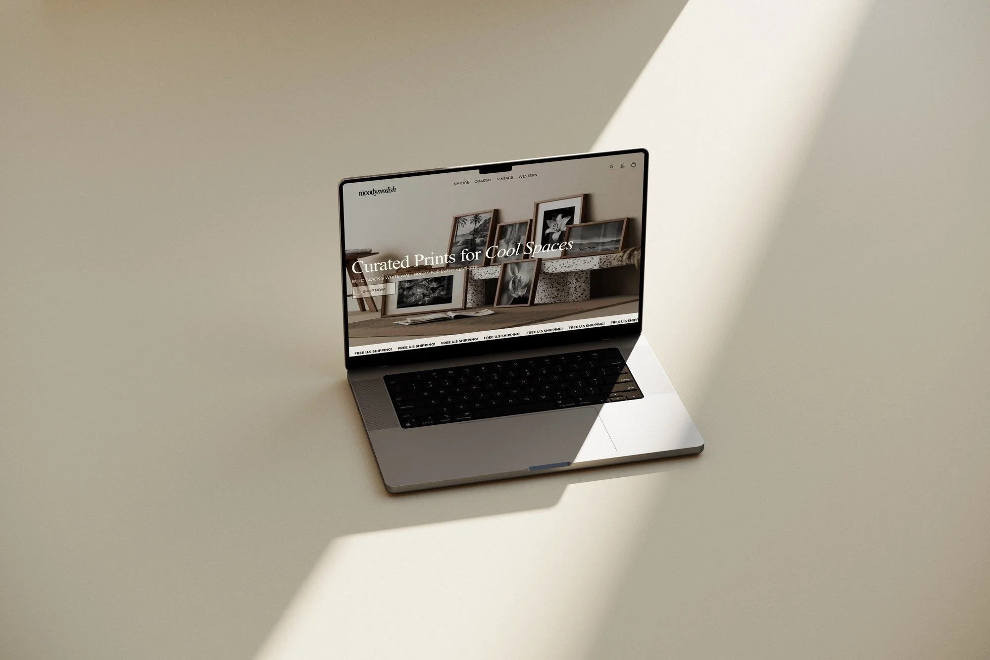 shopify website design by 808 studios presented on MacBook