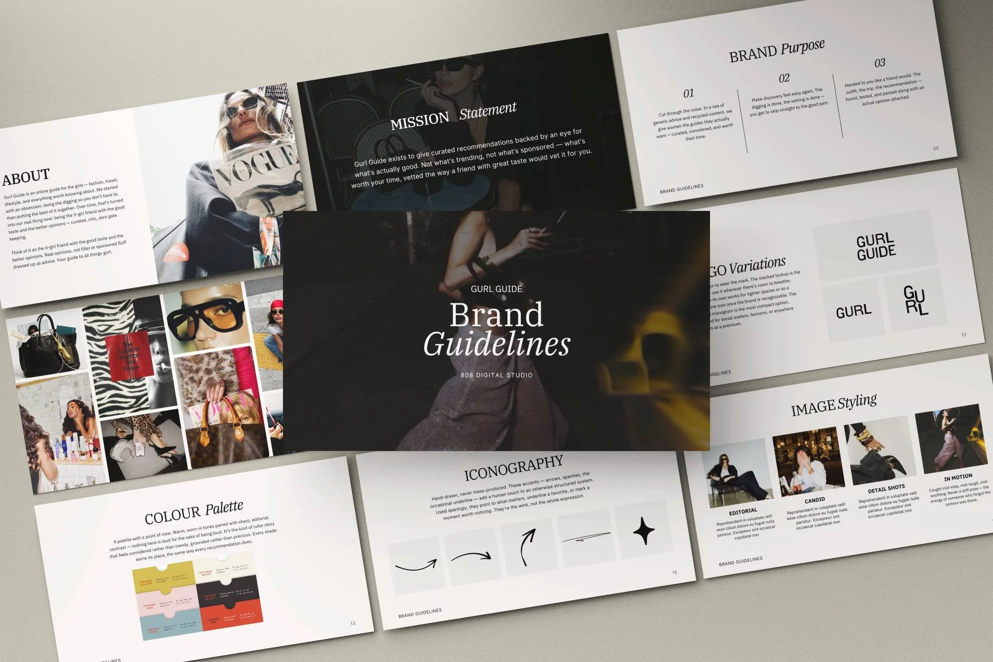 brand identity project by 808 digital studios for lifestyle blog Gurl Guide