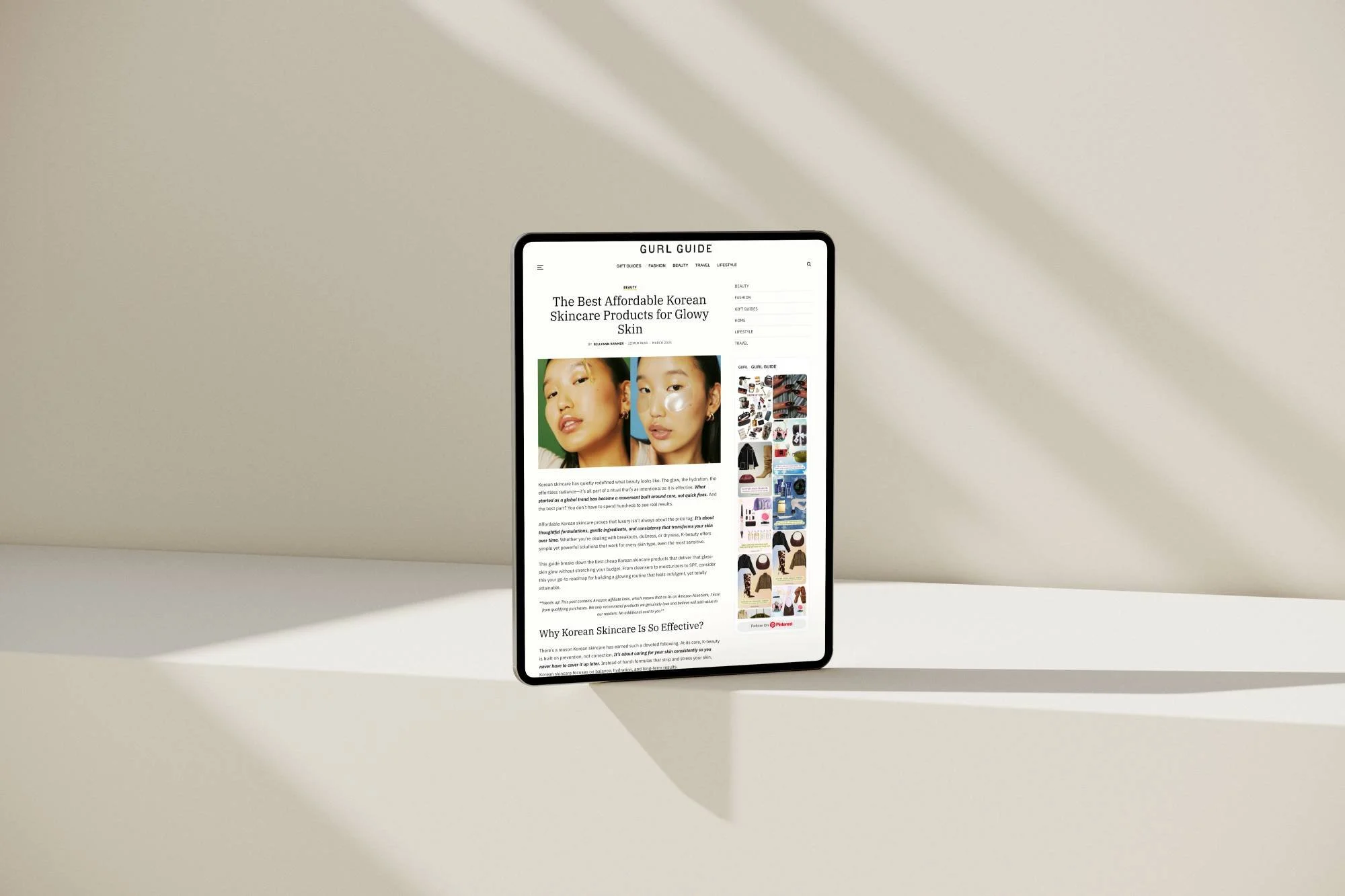 web design by 808 studio displayed on ipad