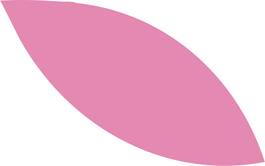A large pink and purple leaf with a curved shape.