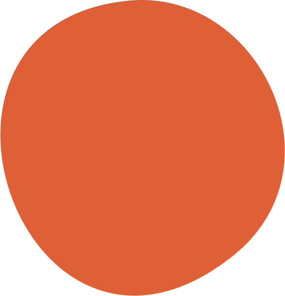 Solid orange circle on a white background.