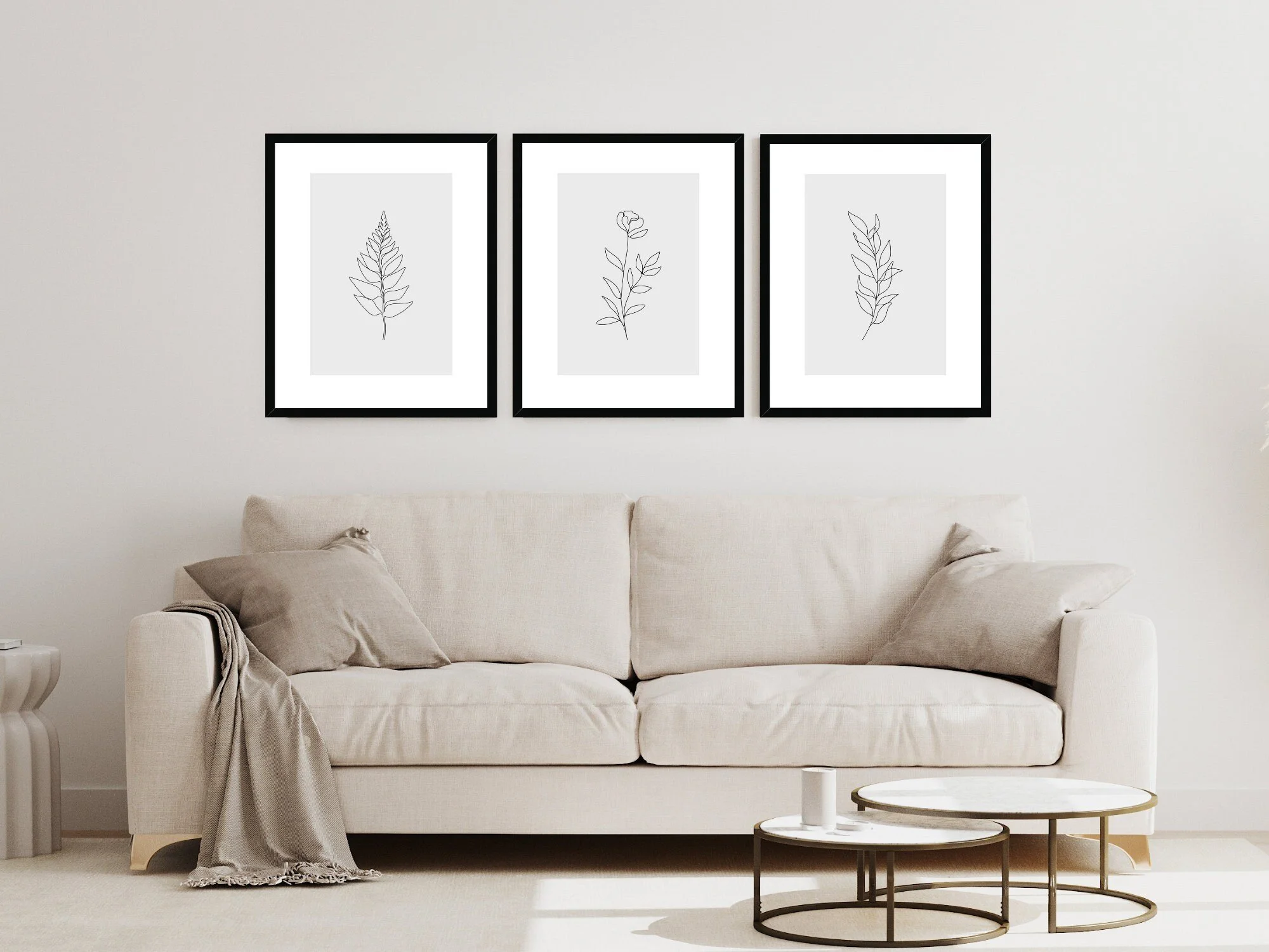 Calm therapy space with a white sofa, beige cushions, and gray throw, representing individual therapy for teens and adults in Irvine, CA.