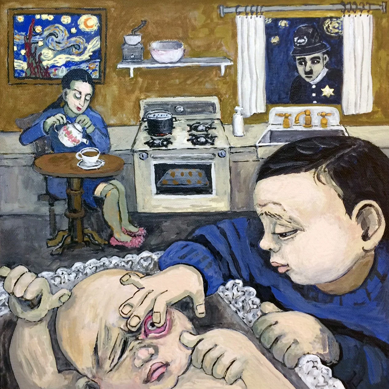 Charles Hates Me, Me #4, 2019 acrylic on canvas, 12 x 12 in / 30.48 x 30.48 in