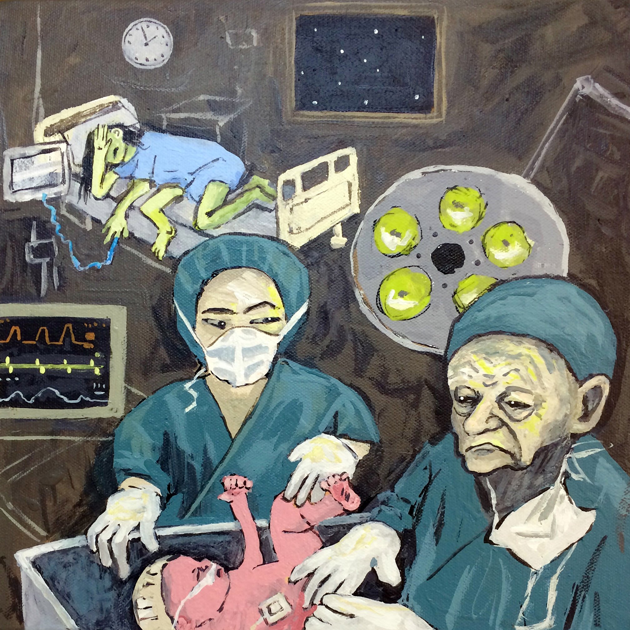 Something Is Wrong, Me #2, acrylic on canvas, 12 x 12 in / 30.48 x 30.48 in