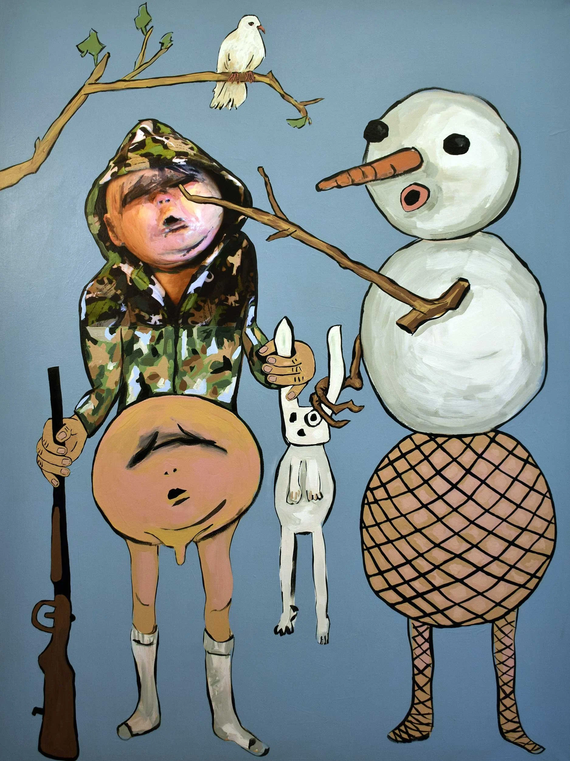 Camouflage, 2017, acrylic on canvas, 48 x 36 in / 121.92 x 91.44 cm