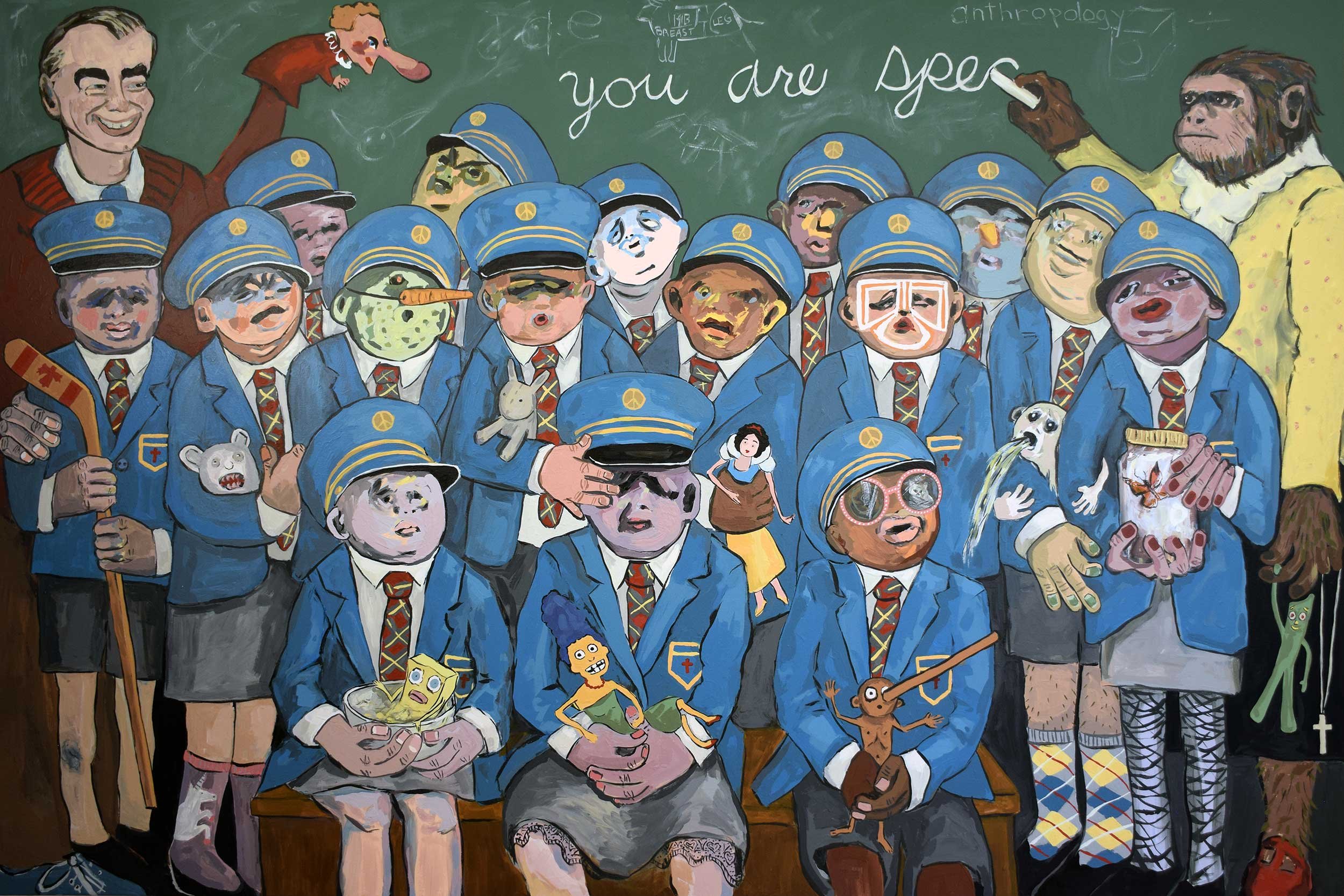 Class Photo, 2017, acrylic on canvas, 48 x 72 in/ 122.92 x 192. 88