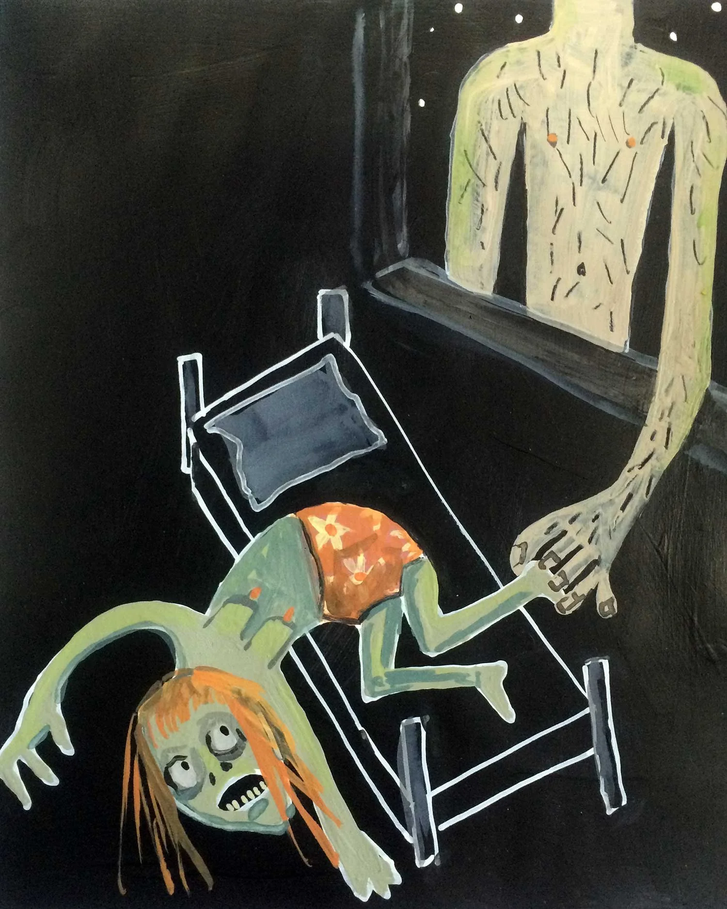 Scary #3,  2020, acrylic on paper, 11 x 8.5 in / 27.92 x 21.59 cm