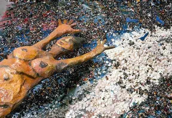 Swimmers, 1987, mixed-media, sculptural installation