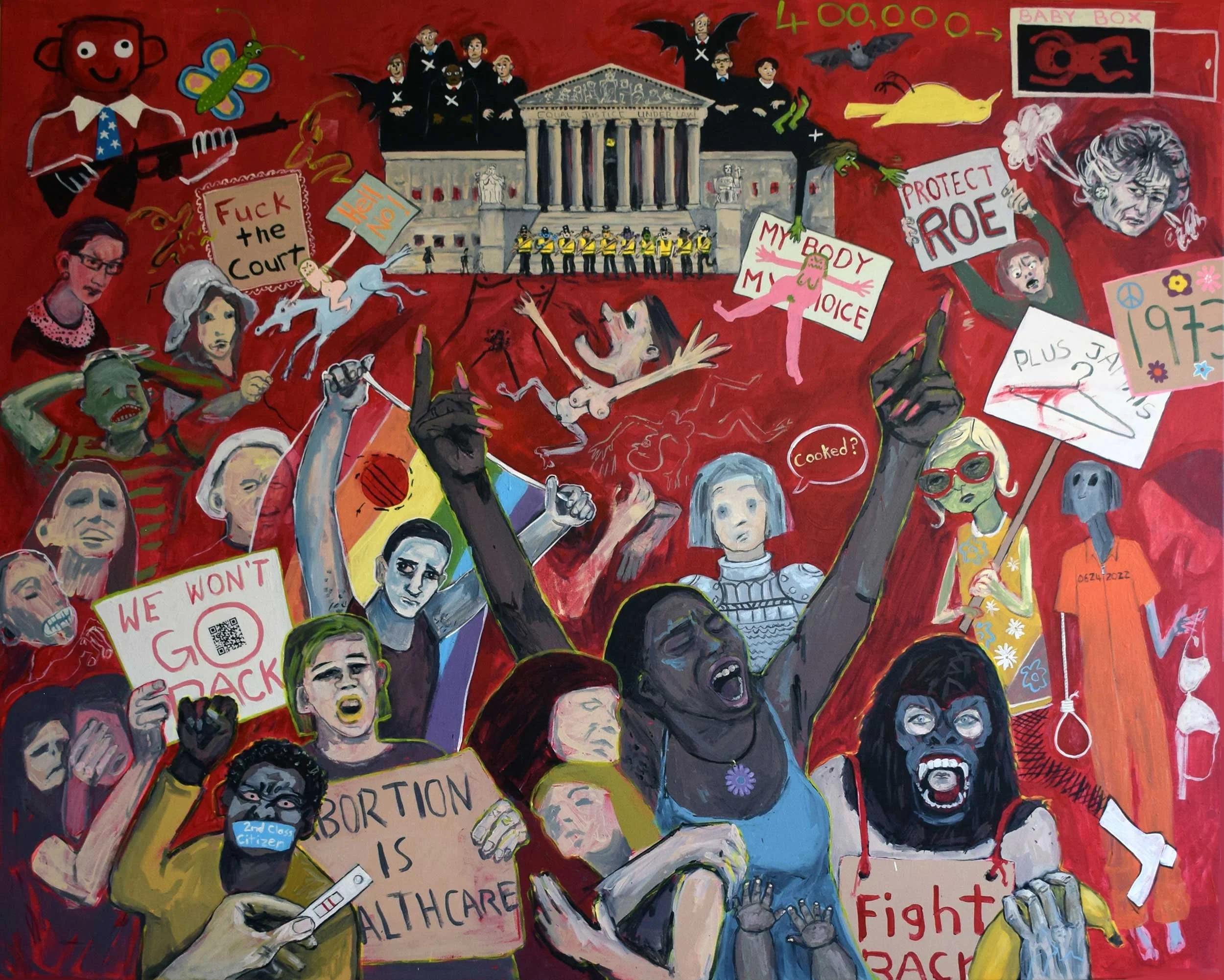 Red, 2022, acrylic on canvas, 48 x 60 in / 121.9 x 152.4 cm