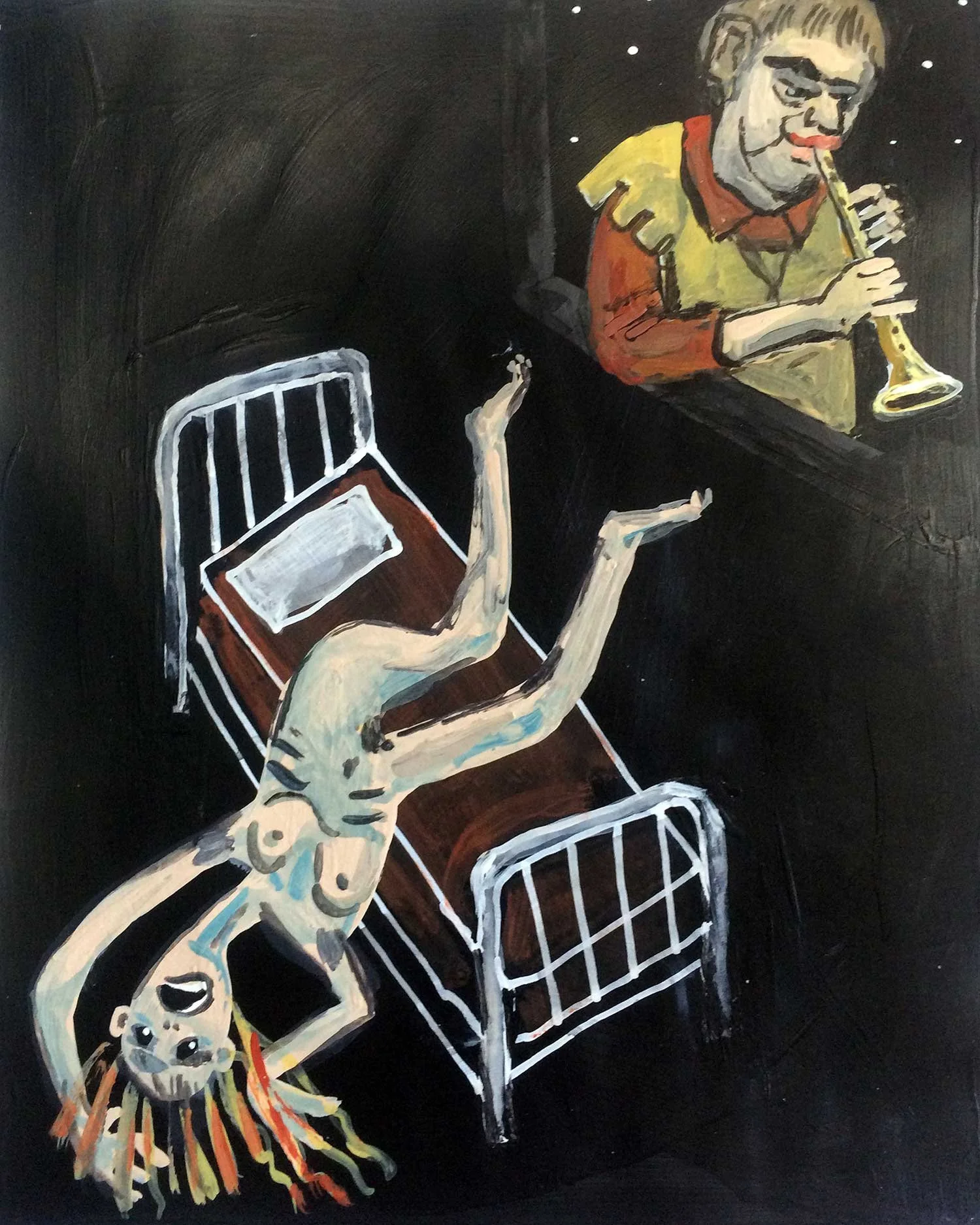 Scary #2,  2020, acrylic on paper, 11 x 8.5 in / 27.92 x 21.59 cm