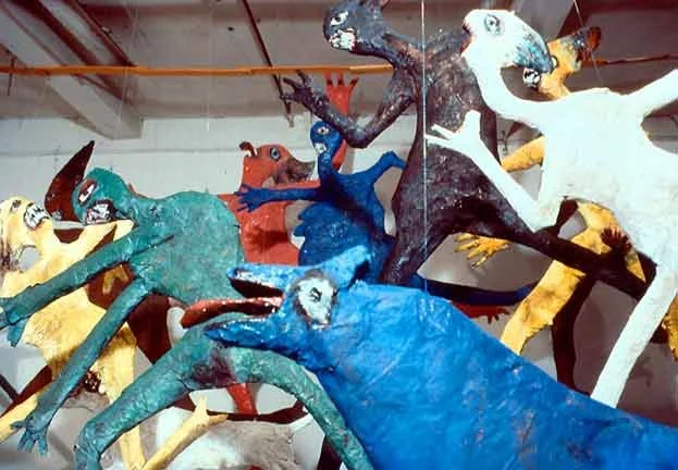 Runners, 1989, mixed-media, sculptural installation