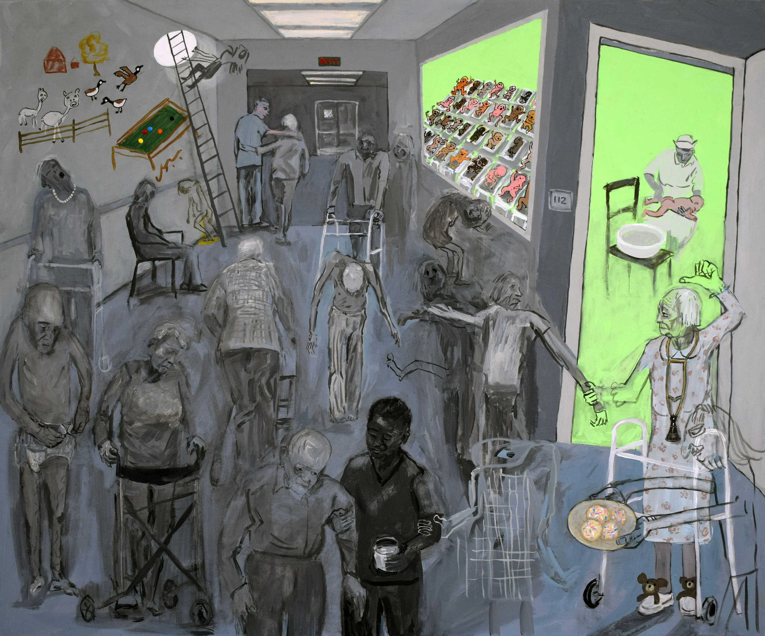 Delivered, 2025, acrylic on canvas, 30 x 36 in / 76.2 x 9.4 cm