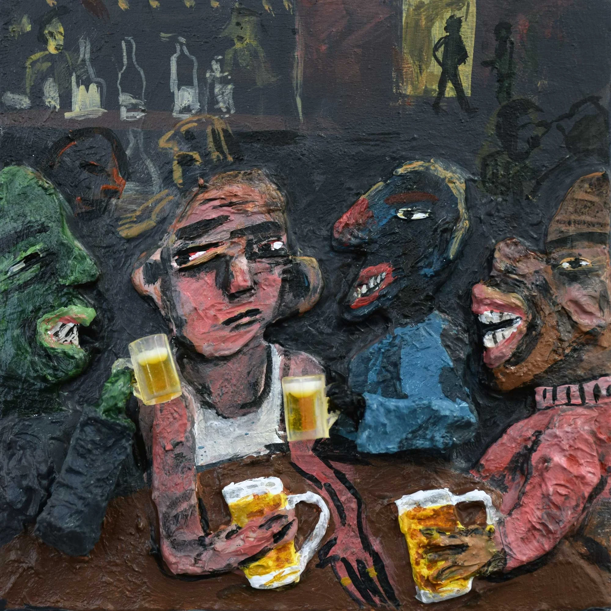 PInts, 2025, mixed-media on panel, 6 x 6 in / 15.24 x 15.24 cm