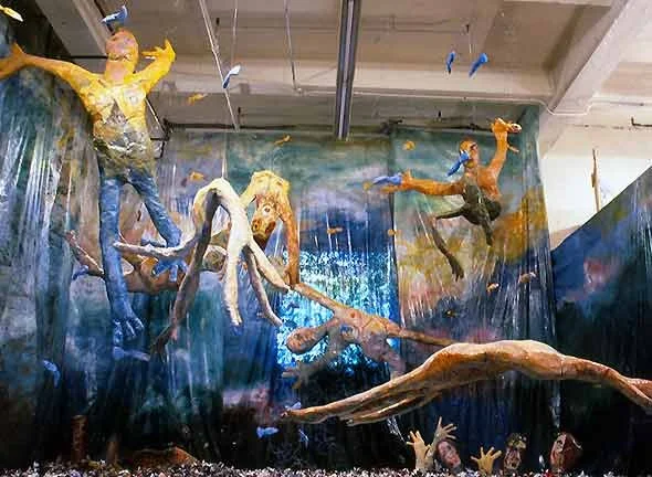 Swimmers, 1987, mixed-media, sculptural installation