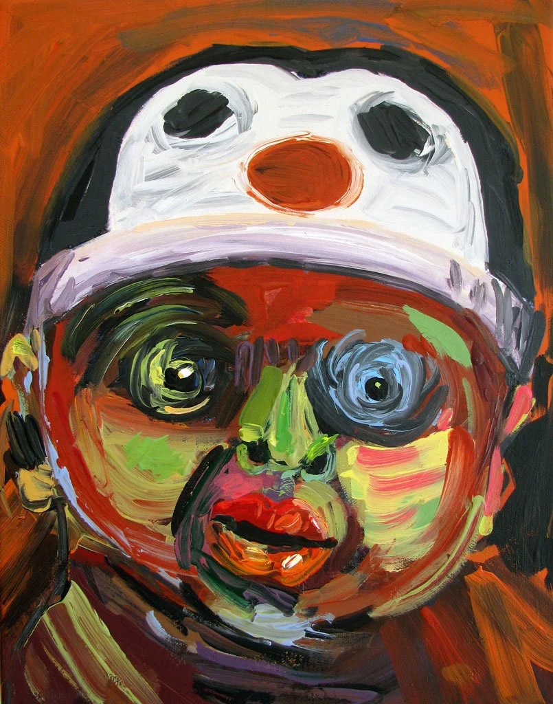 Penguin Girl, 2014, acrylic on canvas, 14 x 11 in / 35.56 x 27.94 cm