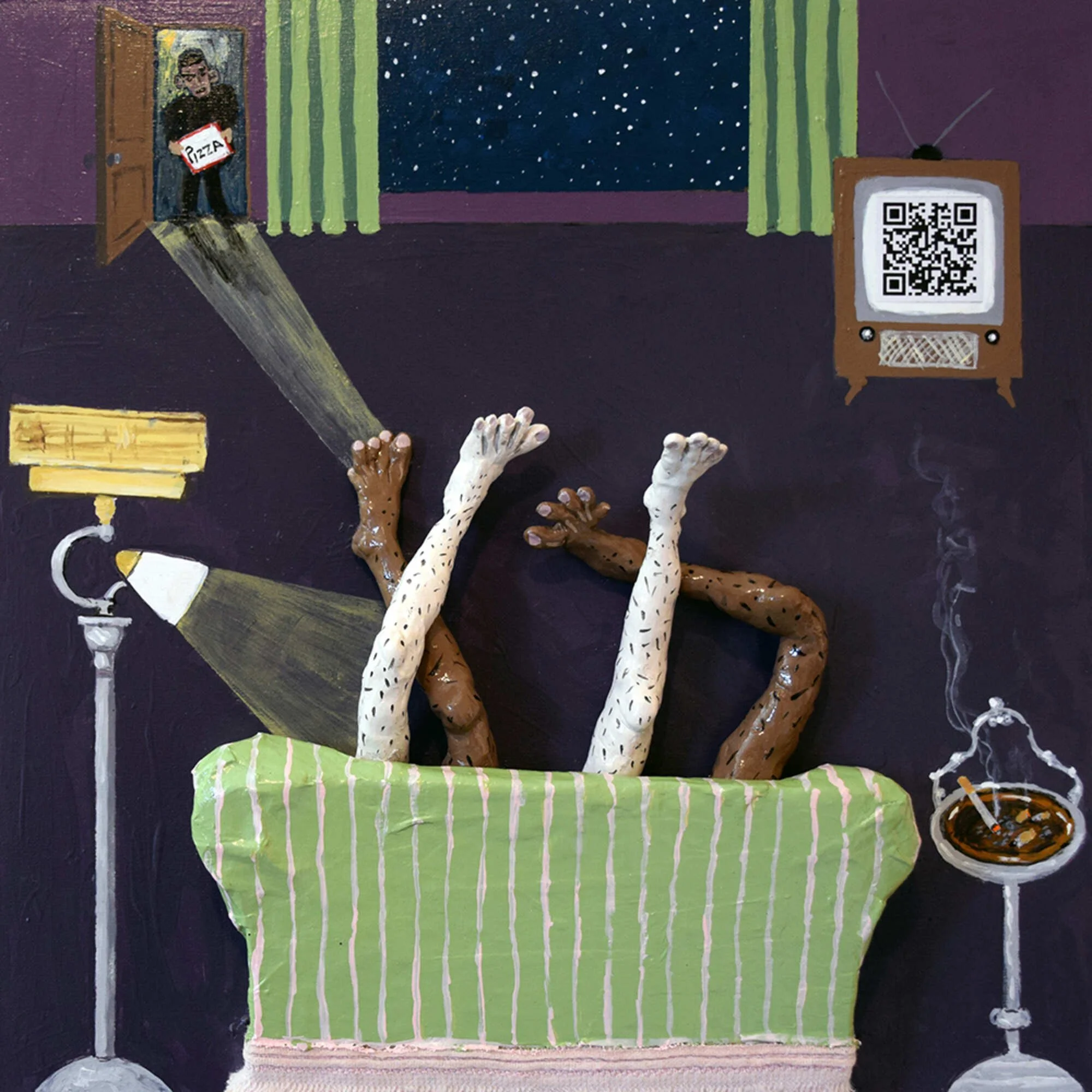 A Teenager In Love, 2022, acrylic on panel, 12 x 12 in / 30.48 x 30.48 cm