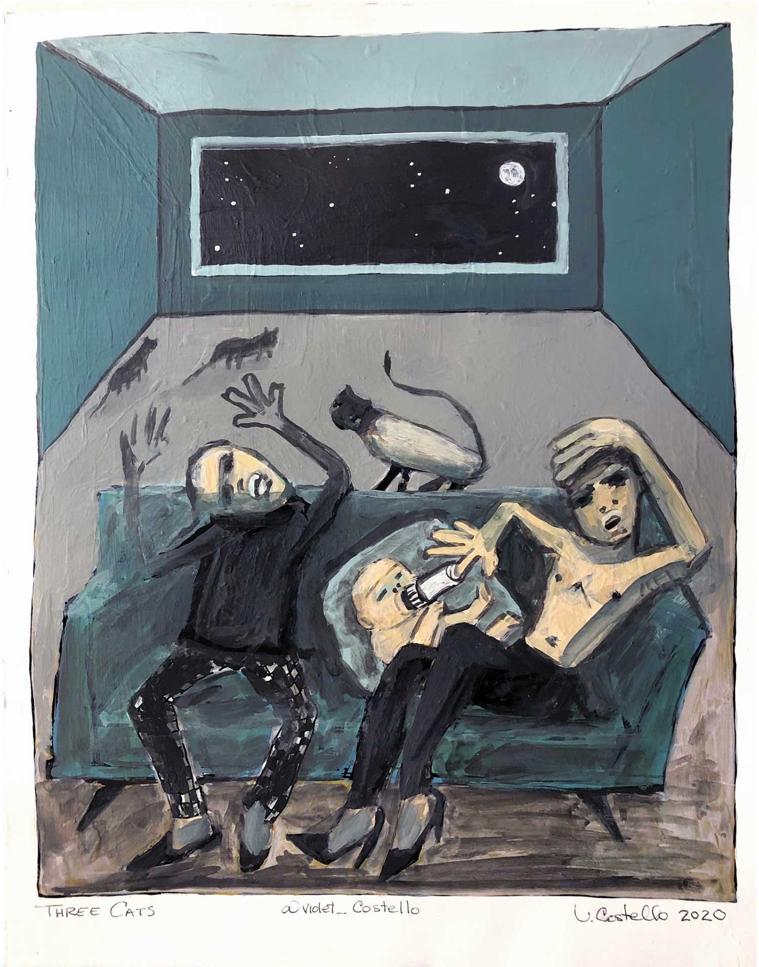 Wieners, 2020, acrylic on paper, 14 x 11 in /  35. 56 x 27.94 cm