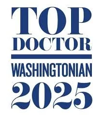 Graphic with text reading 'Top Doctor Washingtonian 2025'