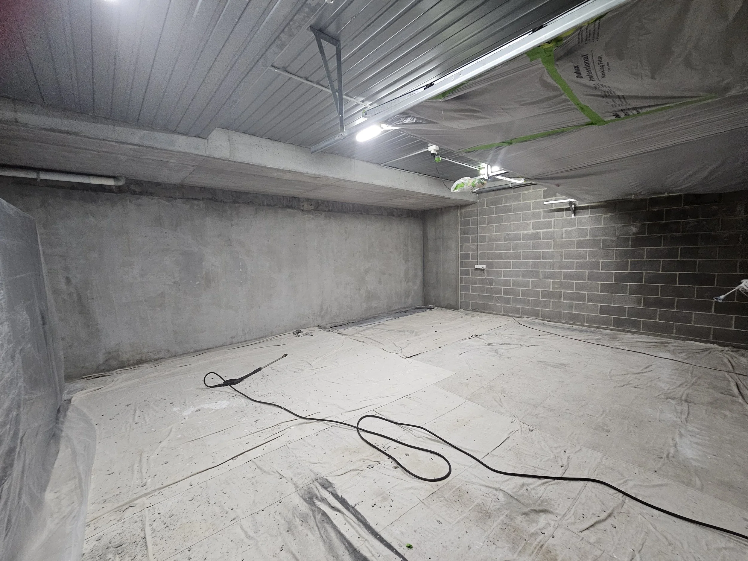 Completed garage interior painting and restoration project