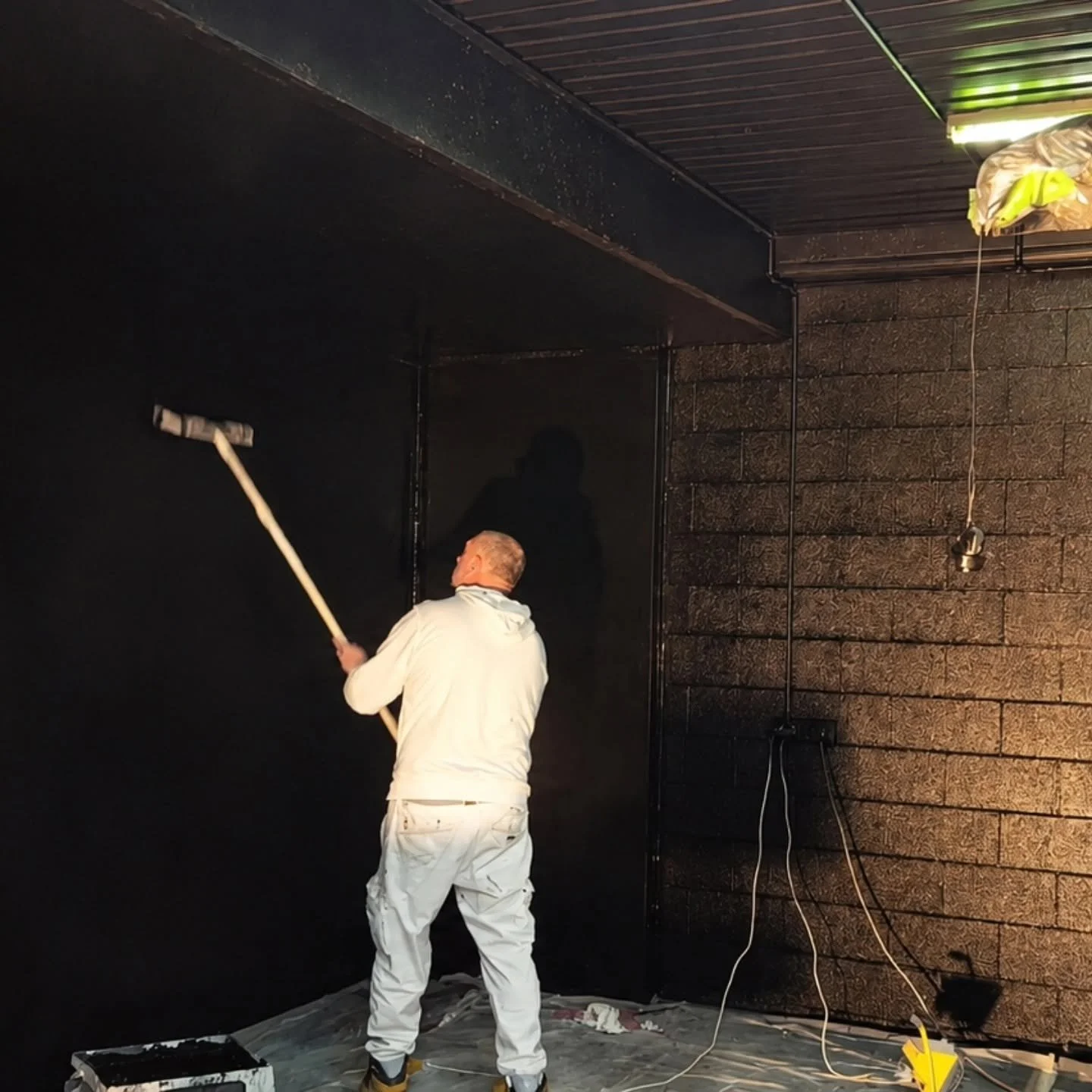Completed garage interior painting and restoration project