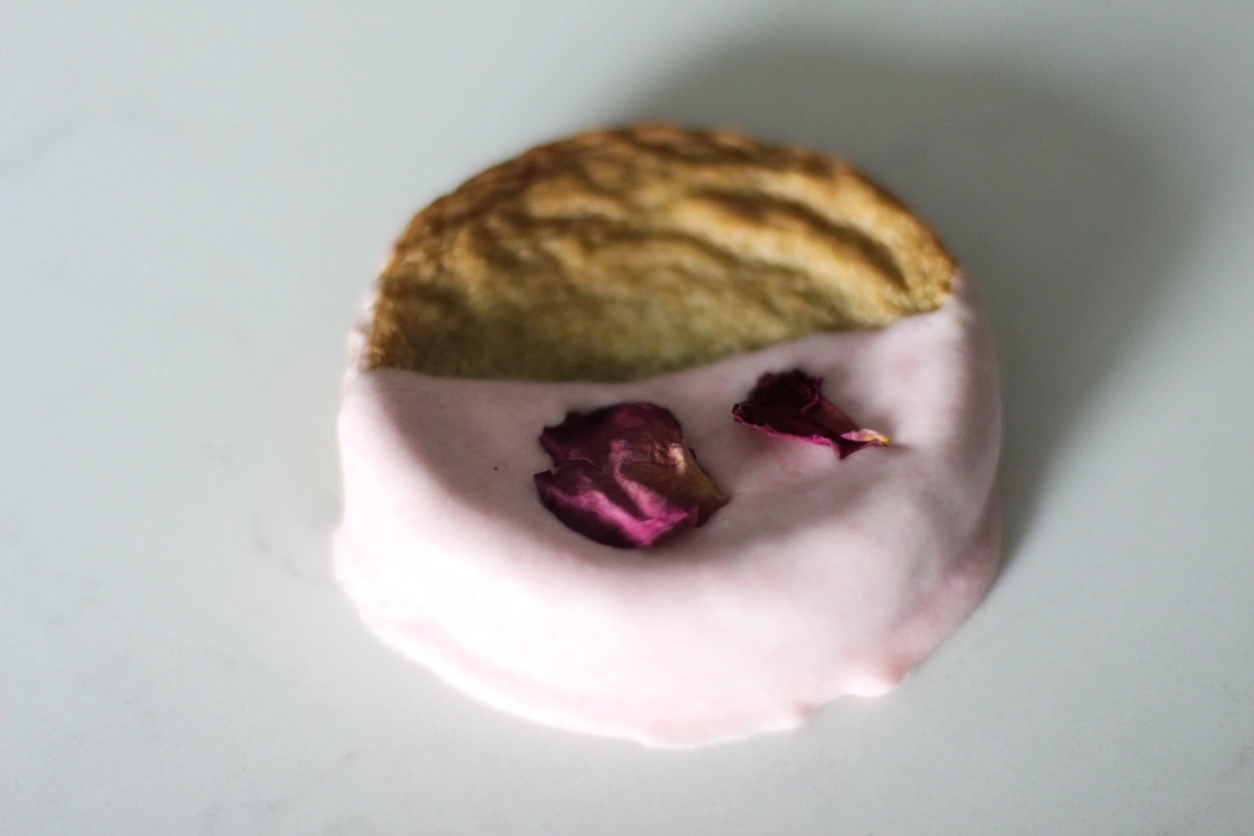 Rose Petal White Chocolate Sugar Cookies