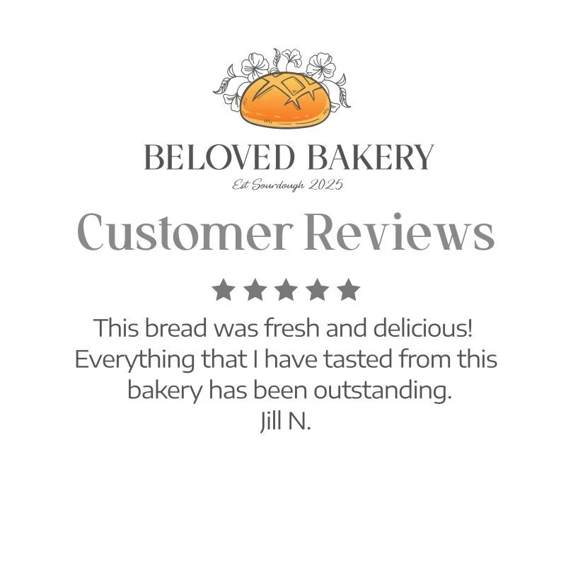 🫶 We love our customers. 
Thank you for supporting Beloved Bakery + taking a chance on us to fulfill your sourdough needs🤍

How do we gather customer reviews?
✨Through online pre-orders; 14 days after your purchase we reach out via email. How did w