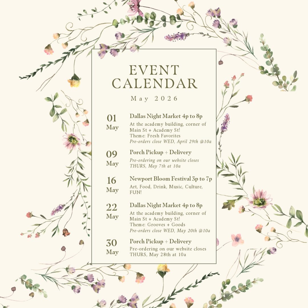 Okaaaaay, I know it&rsquo;s not May yet, but I&rsquo;m just so excited about it. 

It&rsquo;s market season - @dallasorfarmersmarket so excited to be the first farmers market we get to partake in 🌼 we got some goodies + surprises in store so stay tu