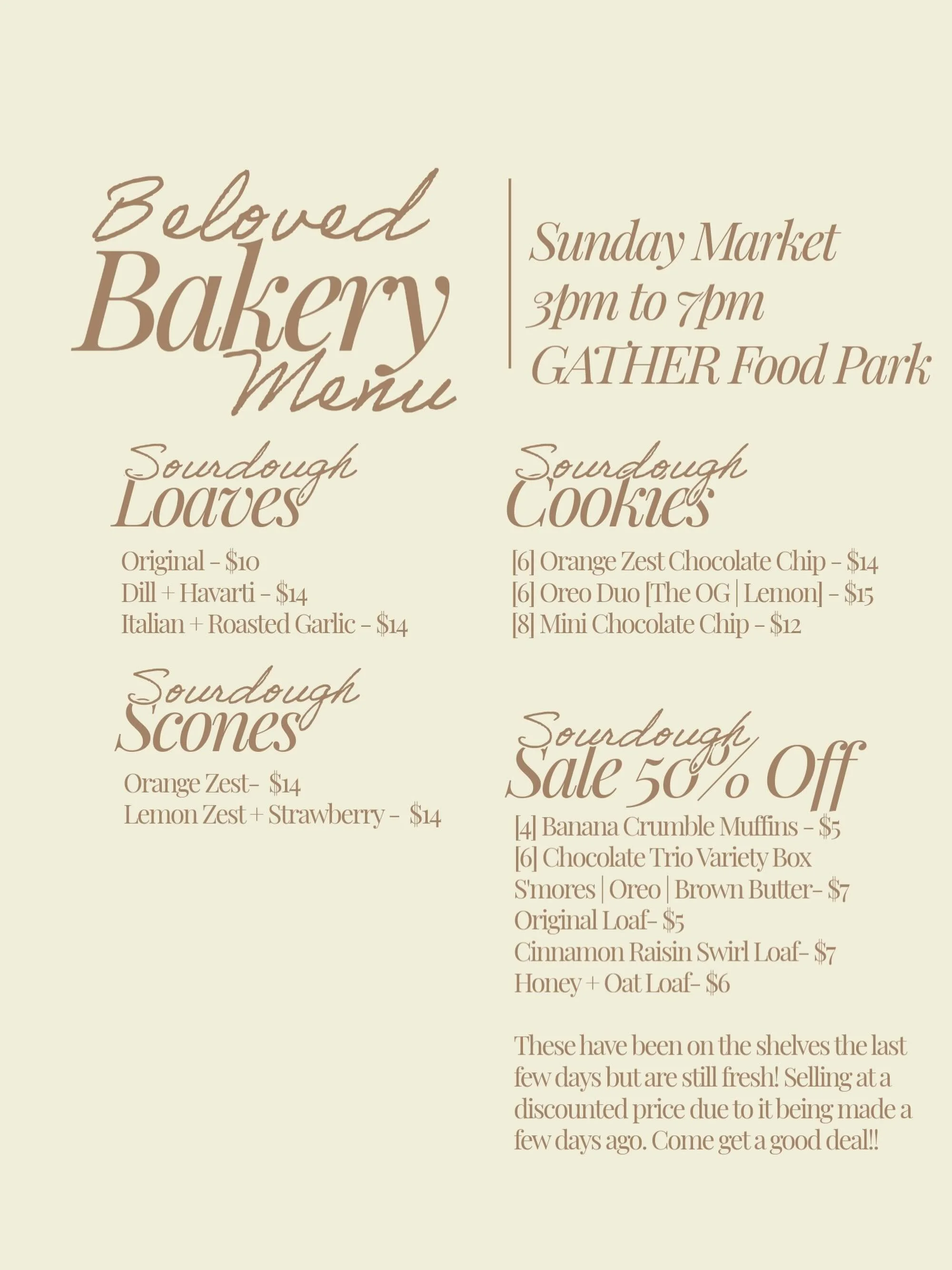 ✨TOMORROW&rsquo;S MENU at @gatherfoodpark Summer Sunday Market✨

📍GATHER Food Park - 995 Main Street Dallas, OR 97338
📍3pm to 7pm
📍Come shop, grab some food + some dessert for later and see all the amazing vendors!

See you tomorrow, Dallas!!✨