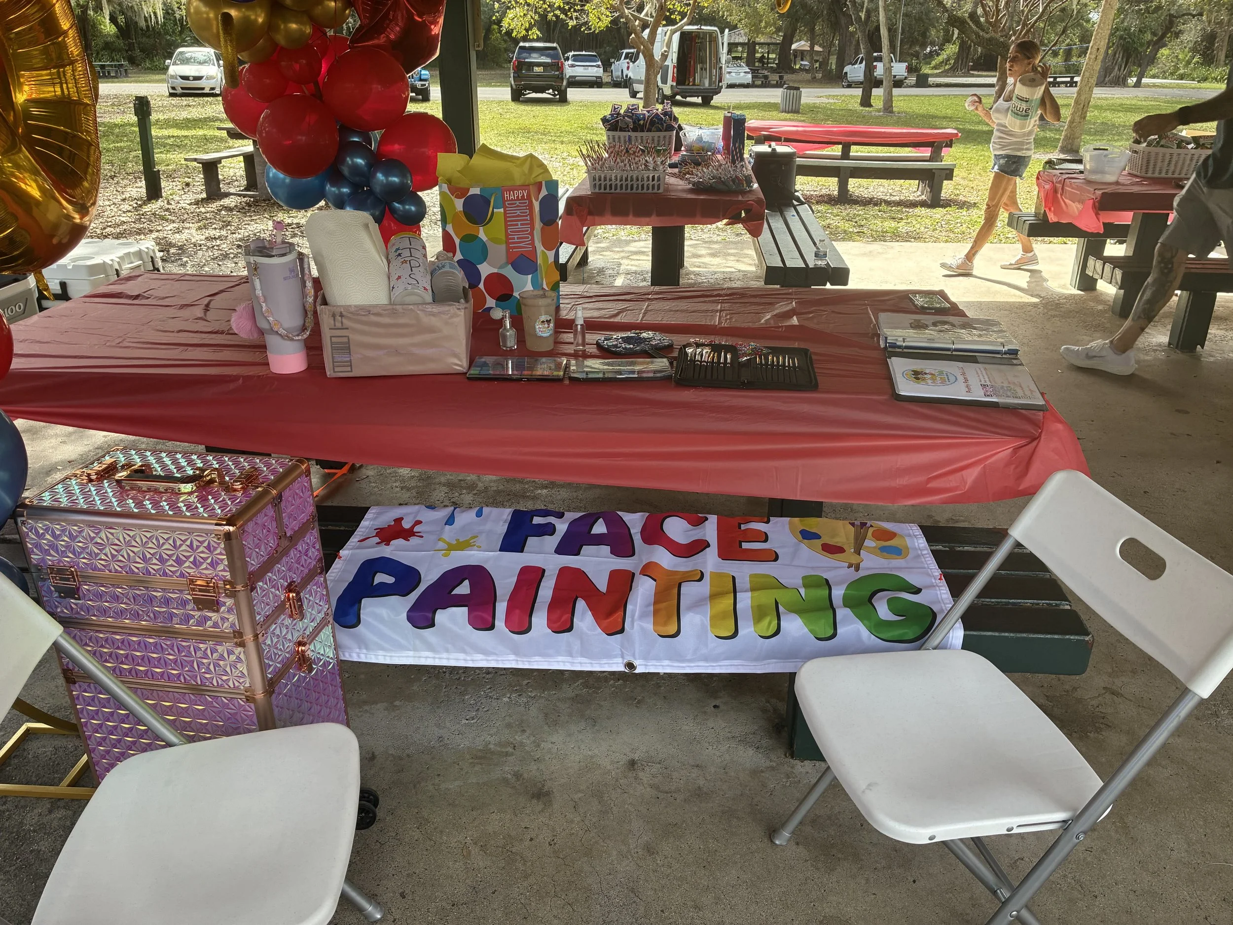 my setup at a birthday party