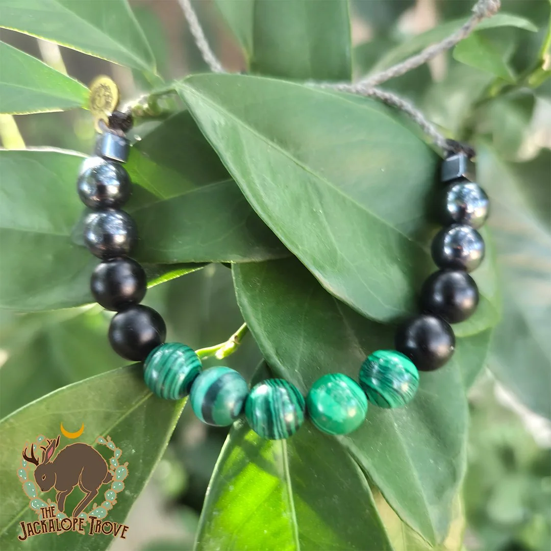 Onyx Malachite Gemstone Bracelet