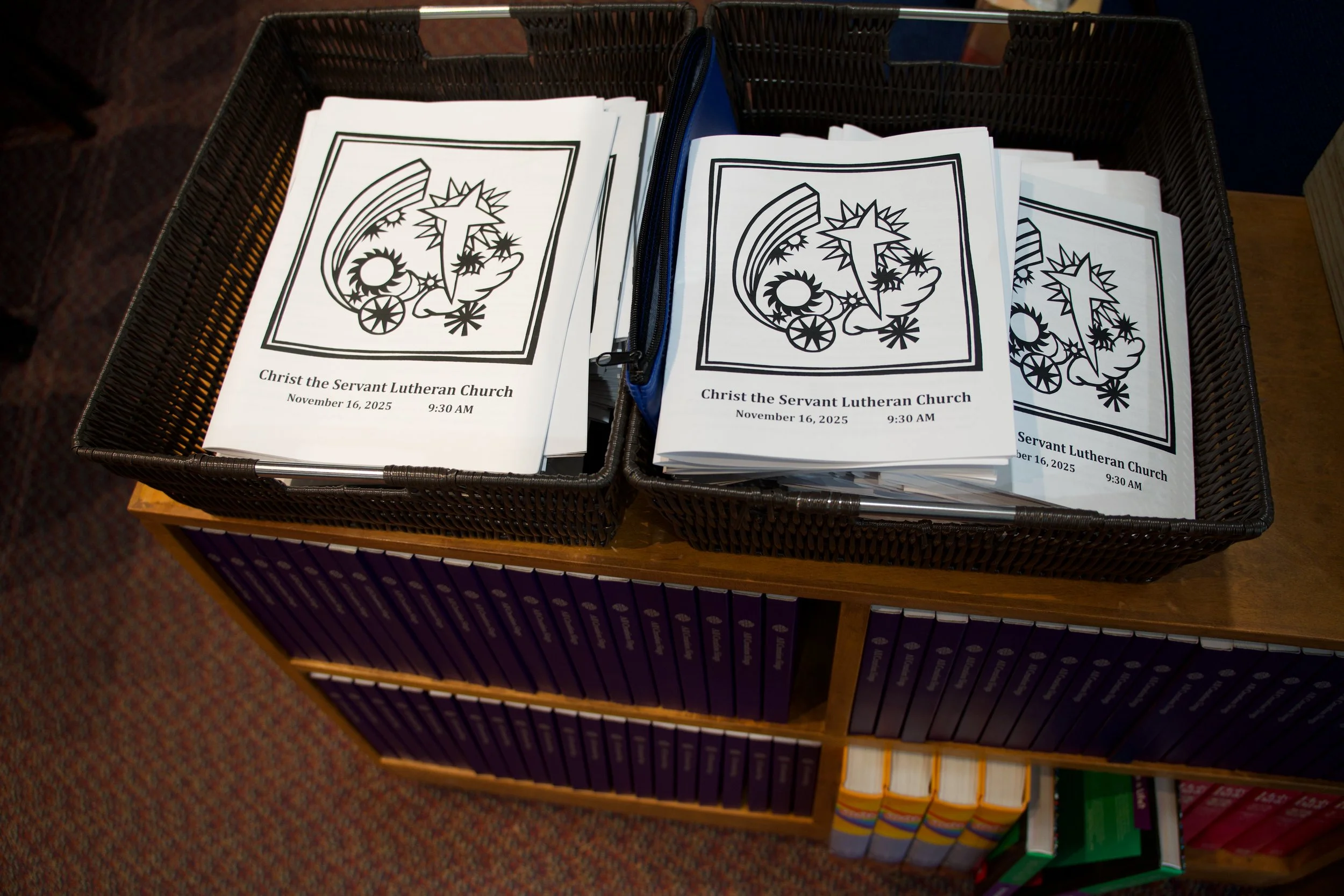 Large print bulletins are available