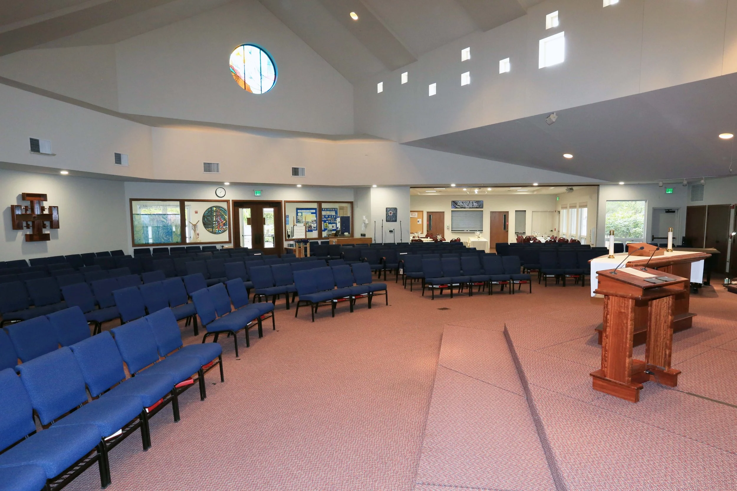 Sanctuary open to Fellowship Room