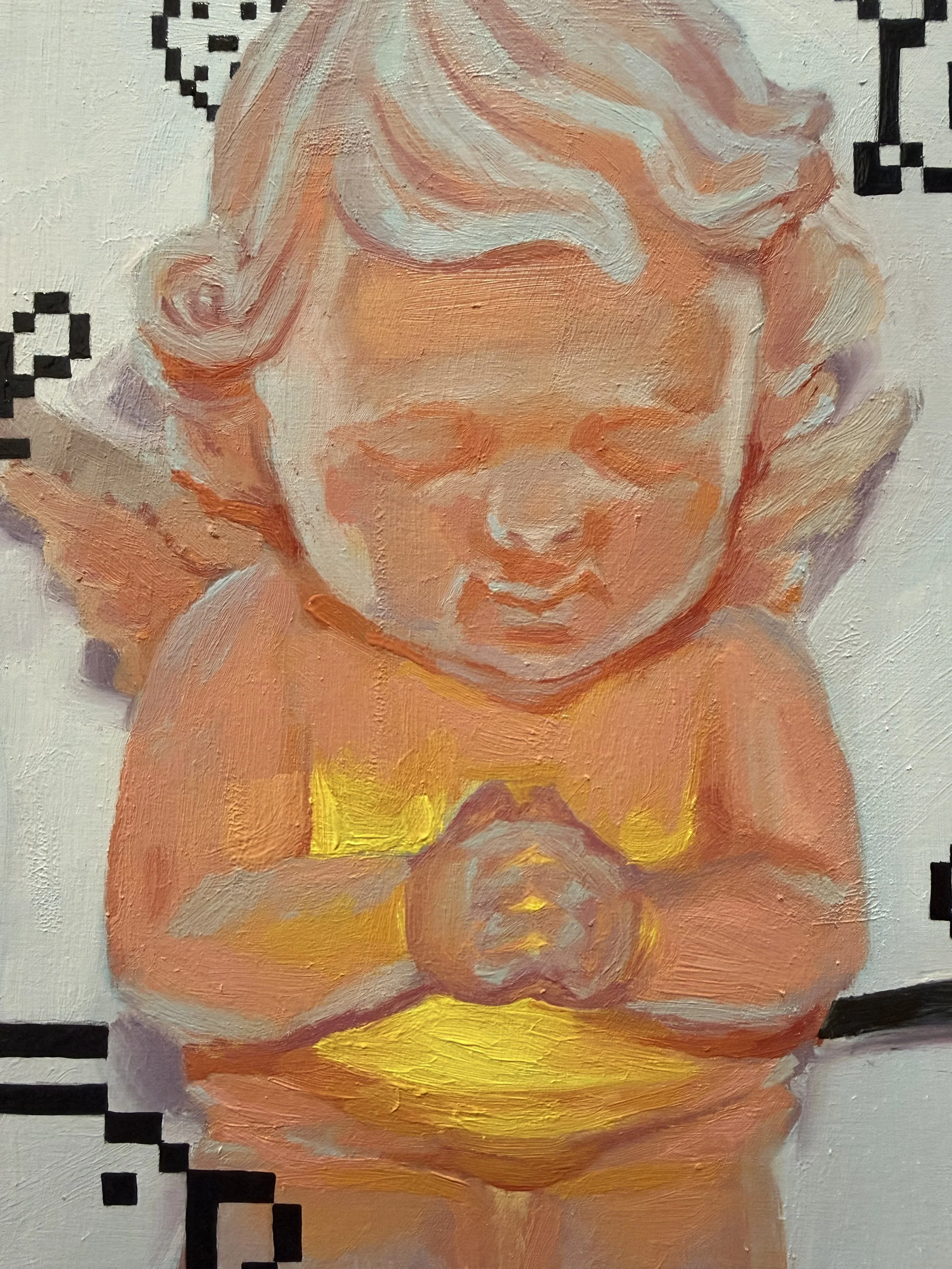 “***DO NOT UNPLUG***”, 9 × 12 × 1”, oil on cradled wood, 2026