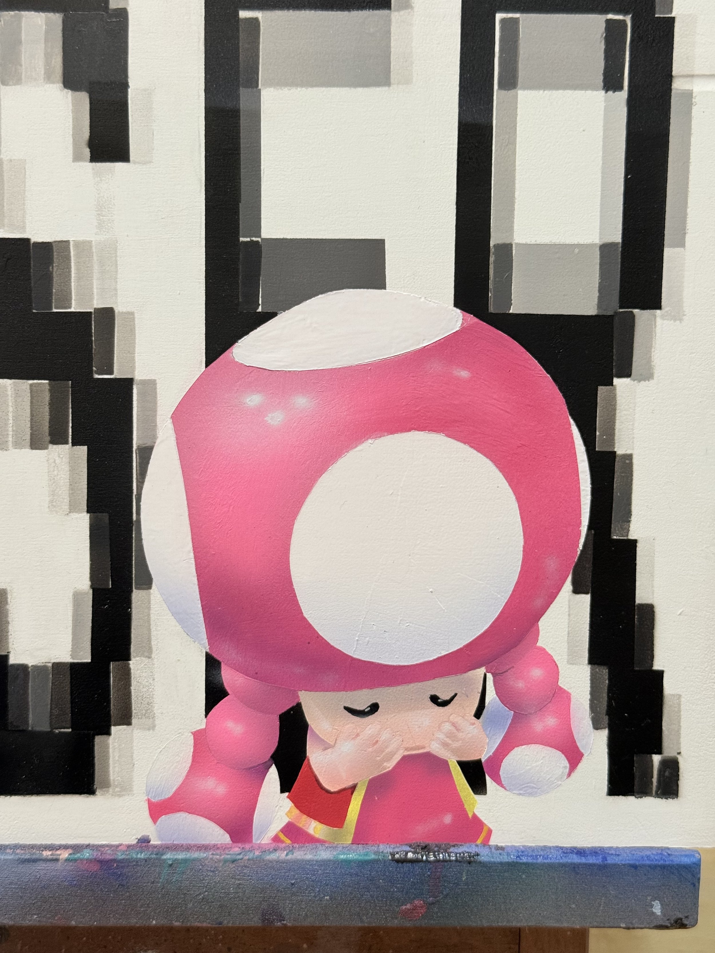 "LOSER", 9×12×1/8” airbrushed acrylic on wood panel, 2026
