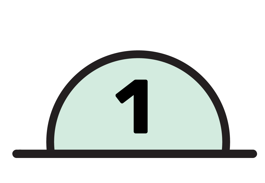 Number 1 on a gauge or speedometer