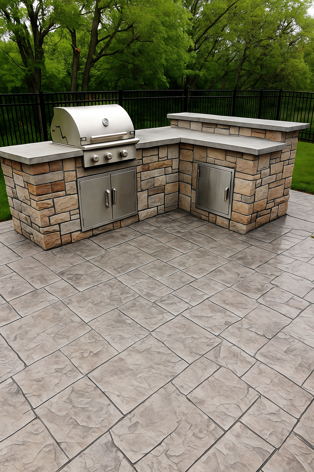 Stamped and Colored Concrete