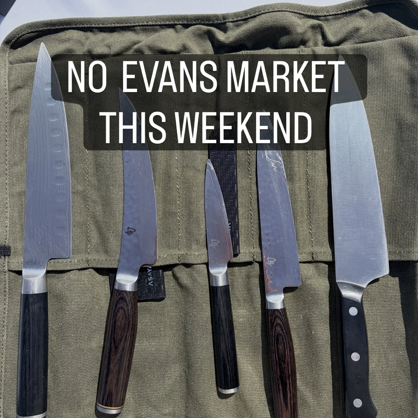 Due to weather, there will be no lawn vendors at the Evans Market this weekend. If you were hoping to have something sharpened contact me to schedule something. #evansmarket #evansga #knifesharpening