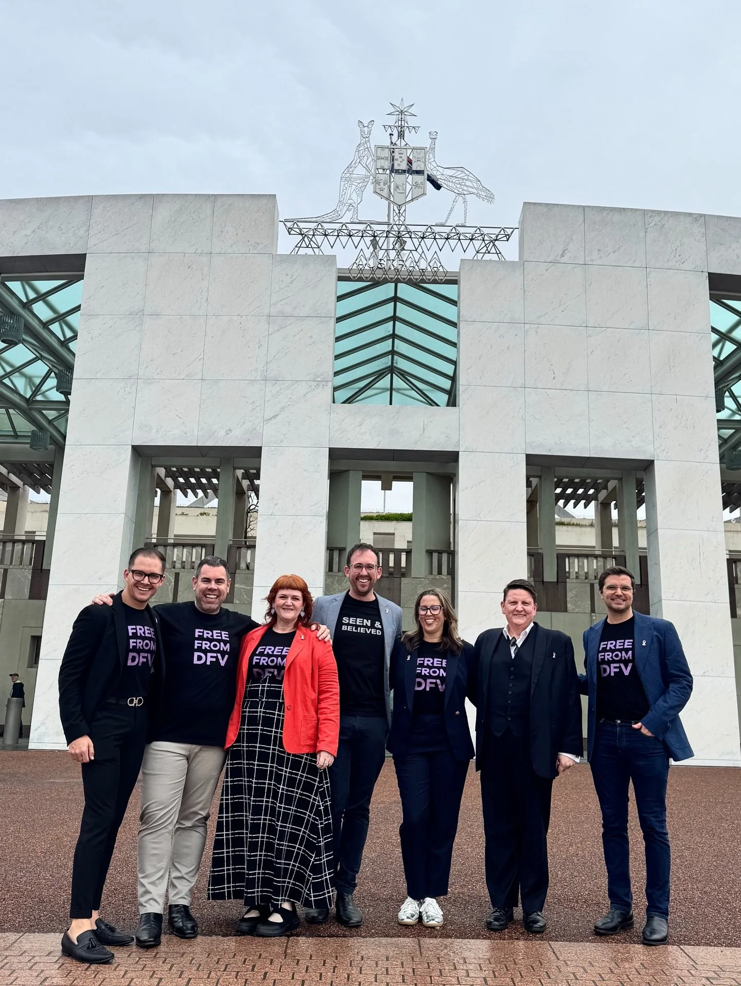 Today the @lgbtq.dvafoundation took the Awareness Day to Canberra! Turning awareness into action by creating space for parliamentarians to learn more and ensure that LGBTQ victim-survivors are Seen and Believed 💜