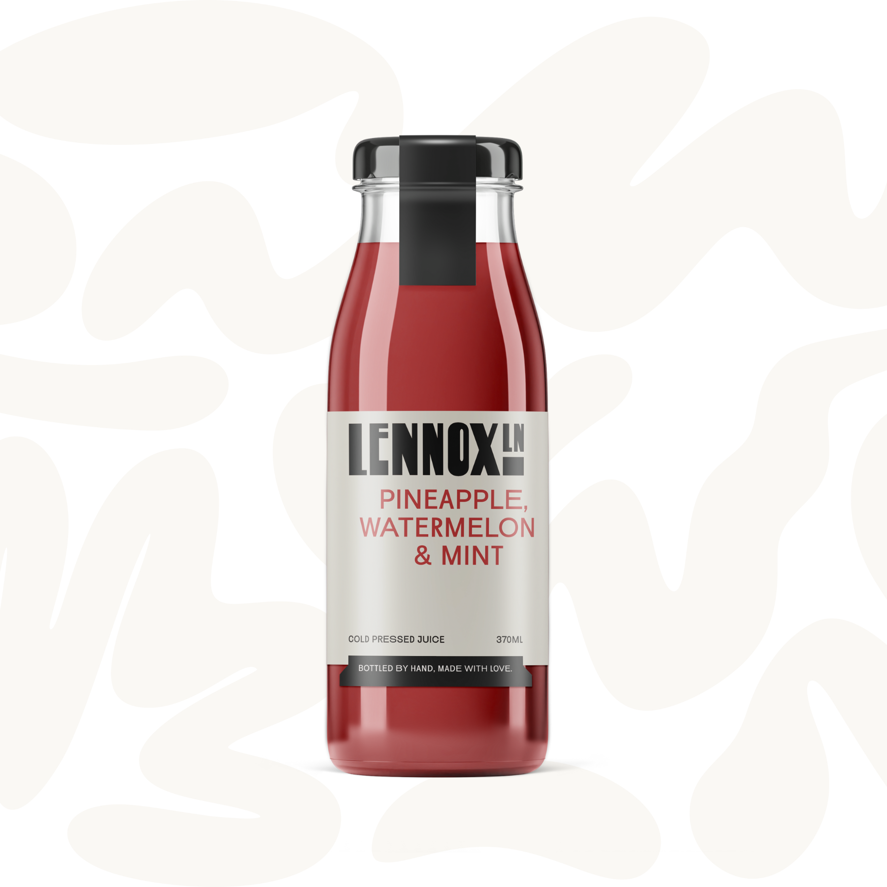 A bottle of Pineapple, Watermelon & Mint Juice