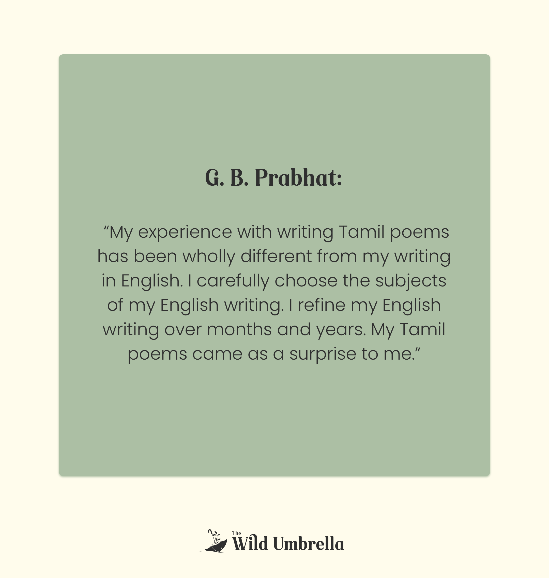 Q&A with G.B. Prabhat