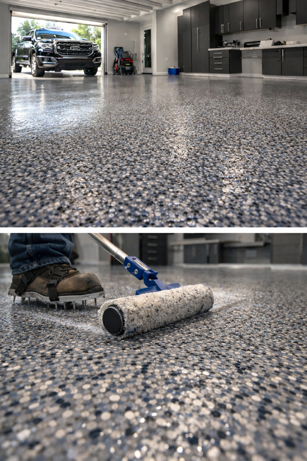 flakes boradcast epoxy floor