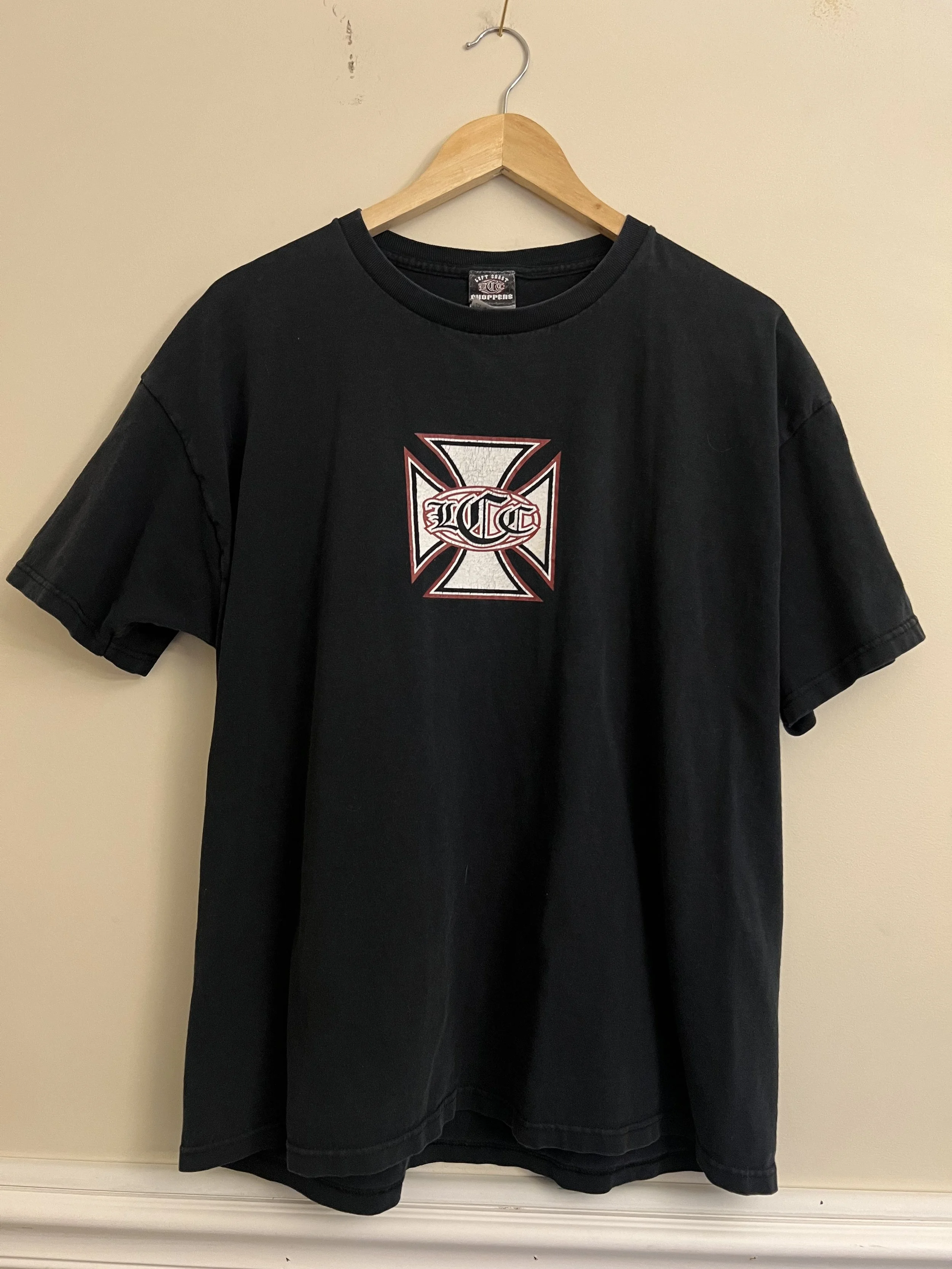 Vintage Left Coast Choppers T-Shirt XL Y2K Biker Graphic Double Sided Fade