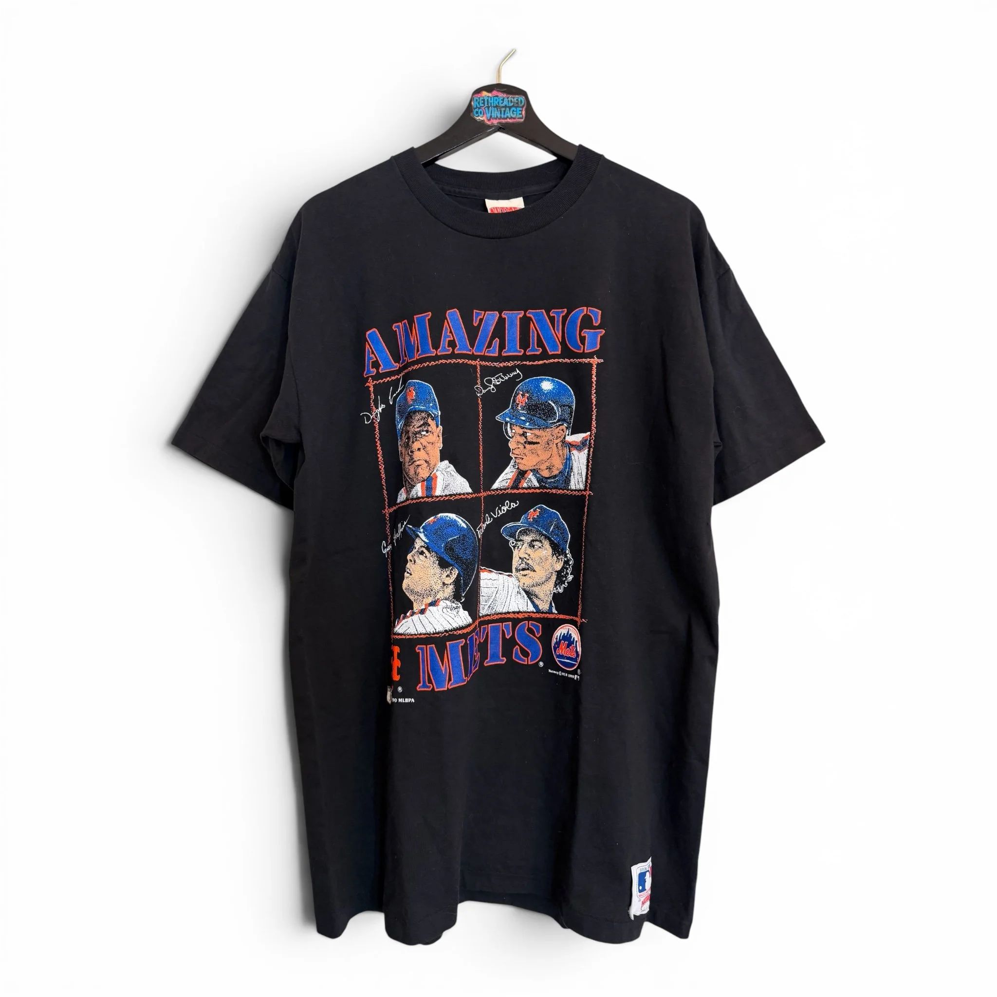 Vintage 1990 New York Mets Nutmeg Made In USA Graphic Tee