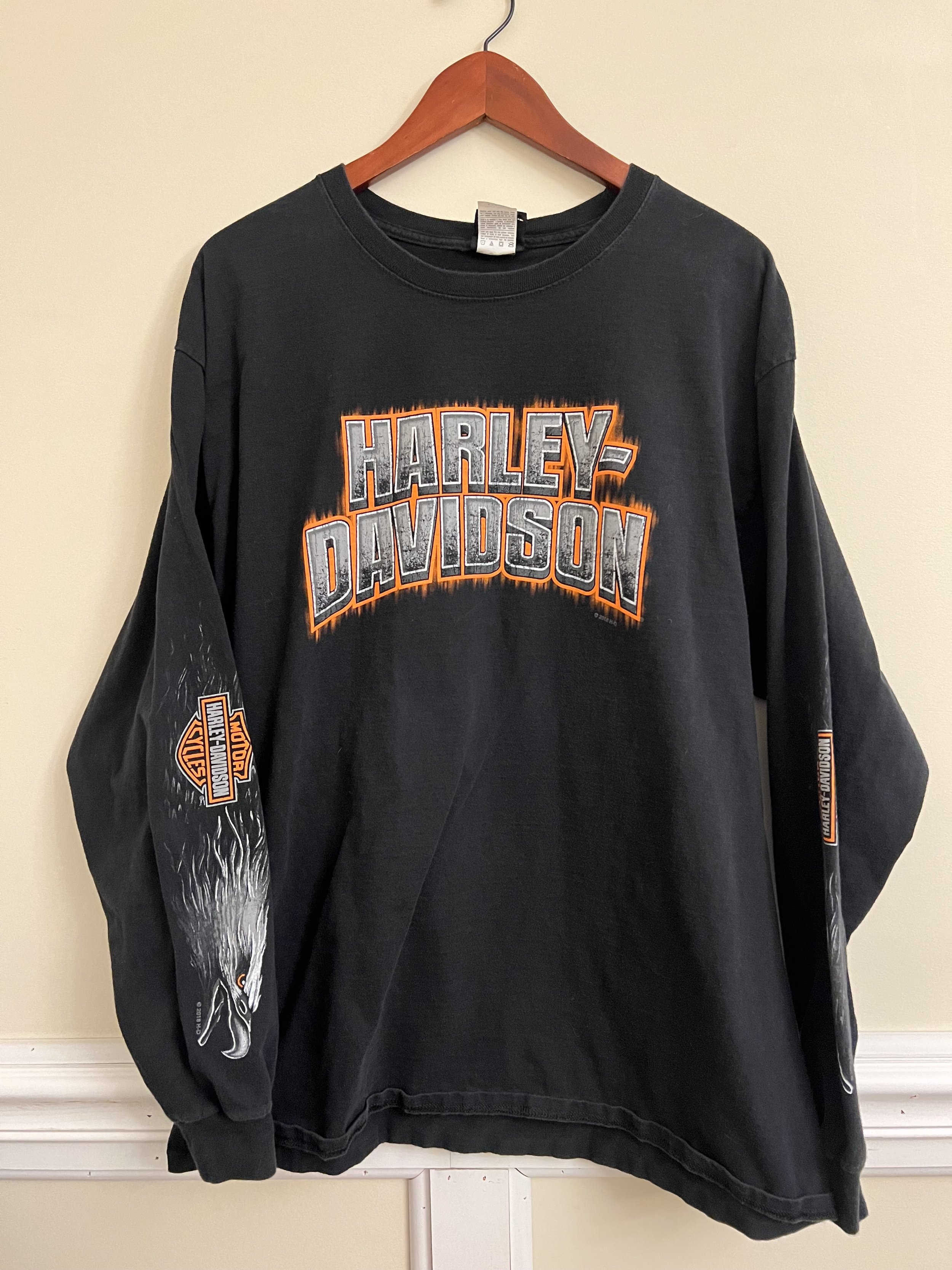 Black Harley Davidson Long Sleeve (Back hit/sleeve hit)
