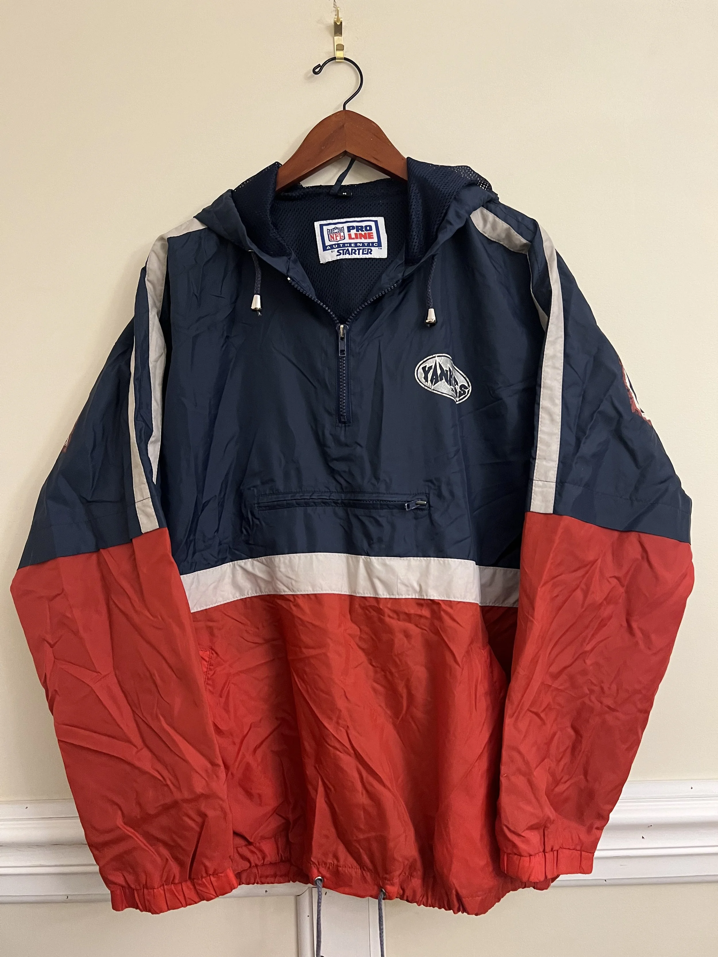 Vintage 90s Starter New York Yankees Pullover Jacket Spellout