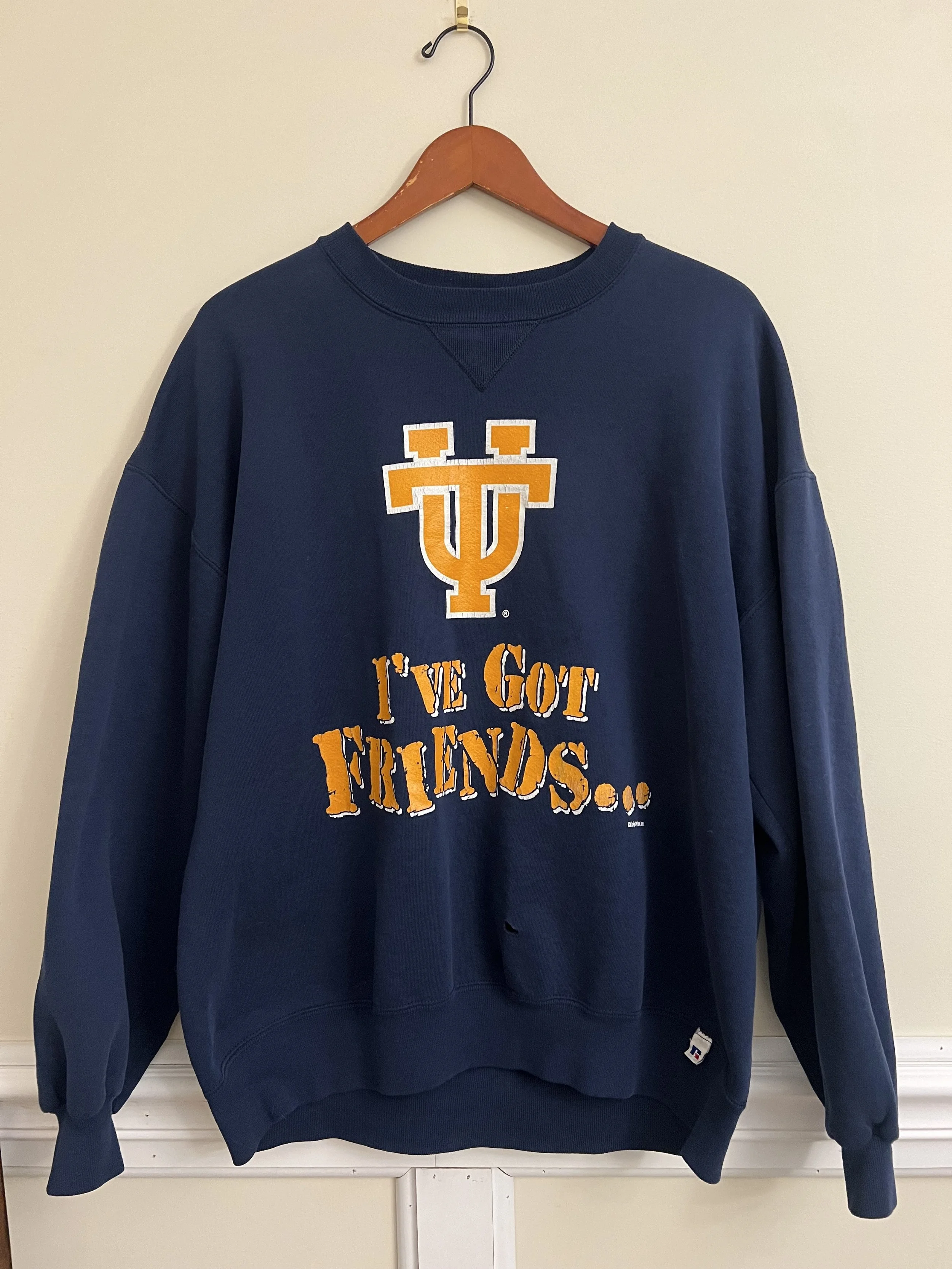 Rare 90s University of Tennessee Volunteers novelty rivalry crewneck “I’ve Got Friends…” “In Low Places!”