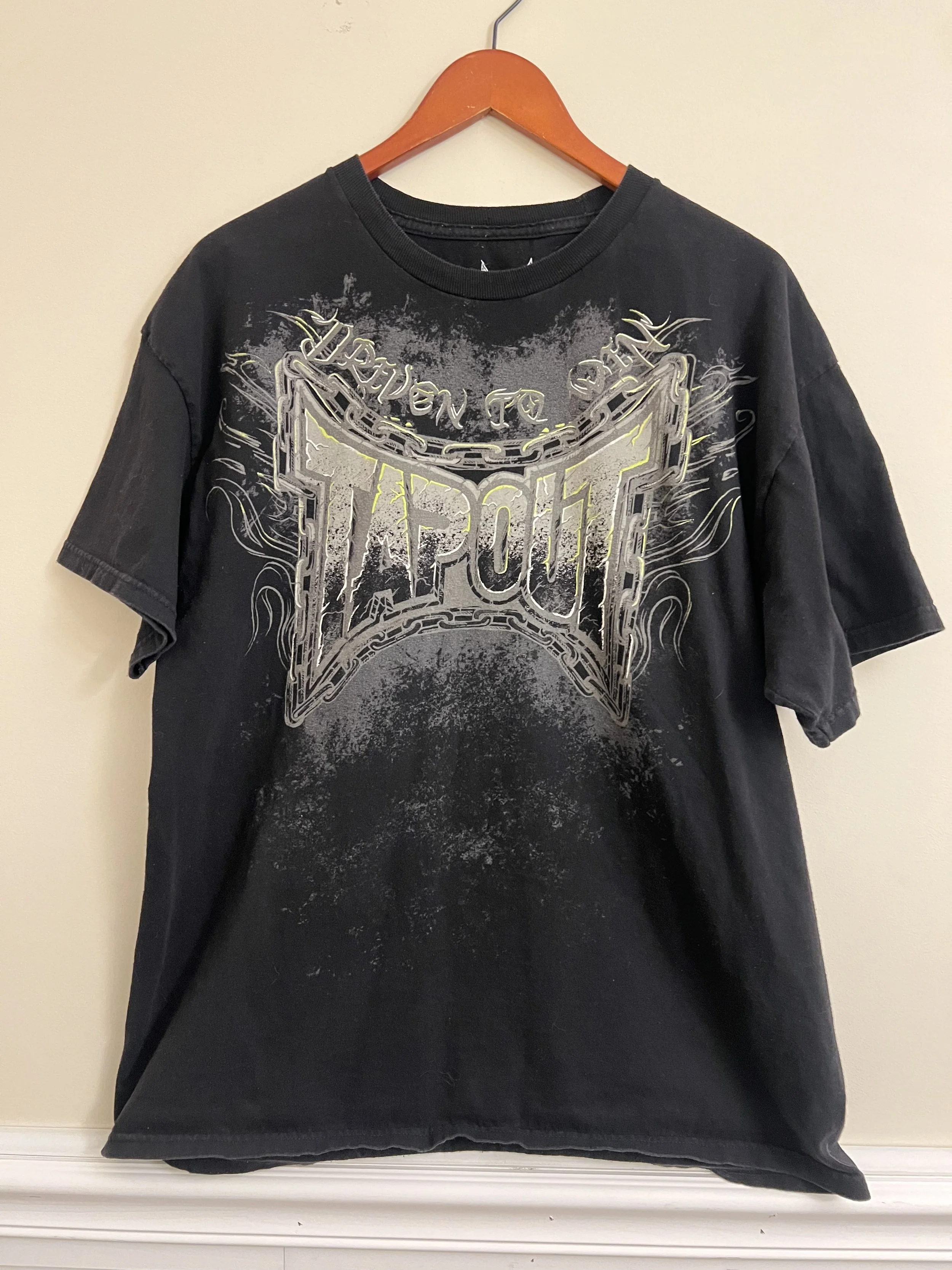 Y2K MMA grunge faded Tapout tee